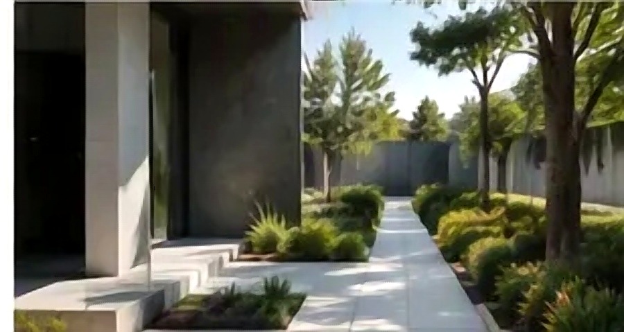 Landscaped garden pathway